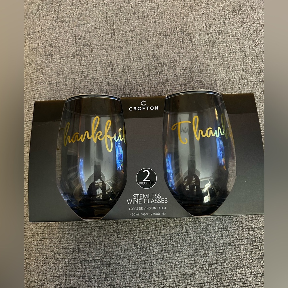 Thanksgiving Stemless Wine Glasses